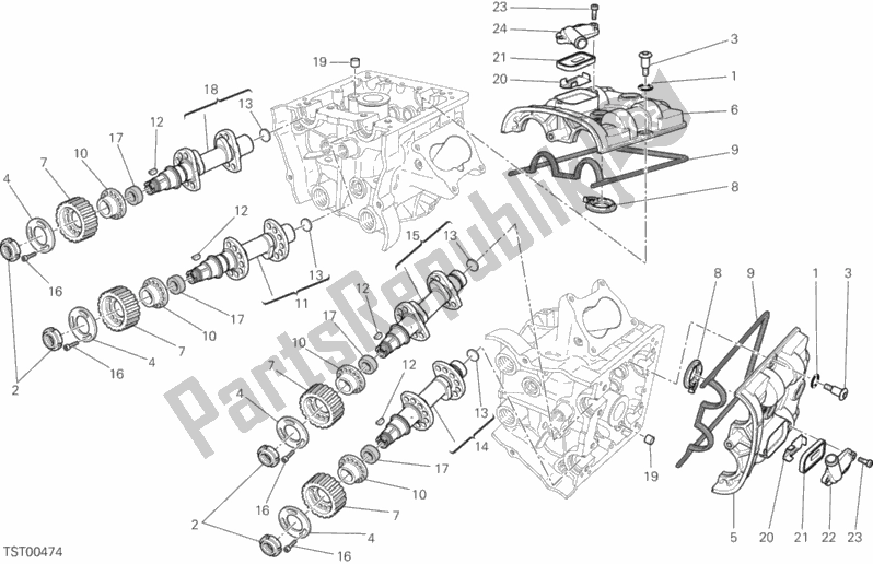 All parts for the Camshaft of the Ducati Diavel Carbon FL 1200 2017